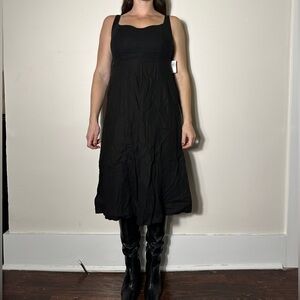 Old Navy Black Midi Dress Size Small Petite NWT